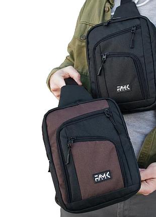 Спортивный рюкзак слинг famk. молодежный рюкзак однолямочный. нагрудная сумка кроссбоди через плечо
