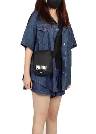 Маленькая сумка через плечо puma plus portable. мужская барсетка мессенджер пума. тканевая сумка через плечо