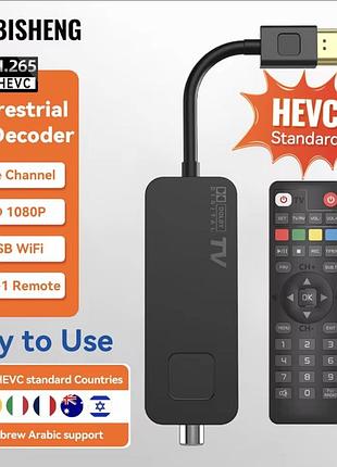 Тб-тюнер dvb-t2 dvb-c dolby audio h.265/hevc ubisheng чорний