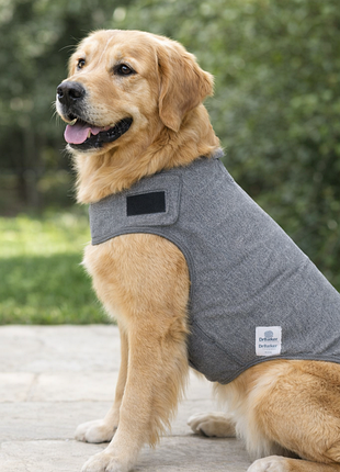 Антистрессовый жилет (попона) для собаки drbarker l–xl | новый | серый | на липучках