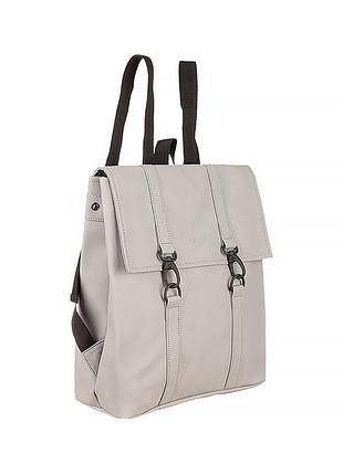 Квадратный рюкзак деловой мужской rains msn bag mini. светло-серый портфель для документов а4.