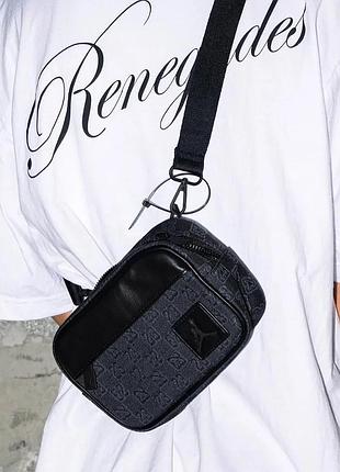 Сумка джордан через плечо jordan 23 monogram camera bag. черная барсетка jordan. сумка мессенджер мужская