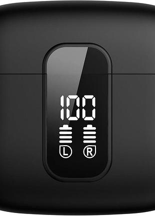 Tws наушники беспроводные bluetooth 5.3 вакуумные led дисплей 46 часов спортивные