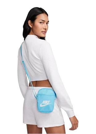 Сумка найк через плечо женская nike heritage s. голубая маленькая барсетка найк мессенджер на плечо