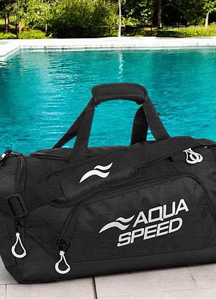 Сумка для бассейна женская aqua speed pool m. черная спортивная сумка для плавания. сумка с отделом для обуви