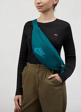 Бірюзова бананка nike heritage fa21. чоловіча поясна сумка на пояс найк. жіноча нагрудна сумка крос боді