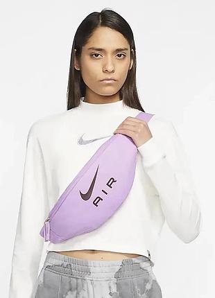 Сумка поясная женская nike air heritage. розовая бананка найк. большая нагрудная сумка кросс боди