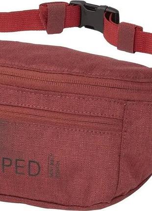Бордовая тканевая сумка на пояс exped mini belt pouch. женская бананка на каждый день. мужская нагрудная сумка