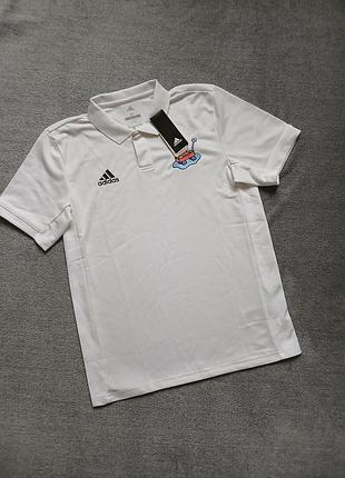 Футболка поло чоловіча adidas біла з коротким рукавом р. m