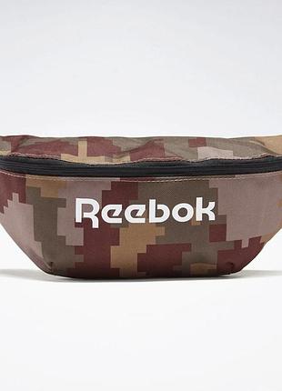 Поясна сумка бананка reebok act core pixel. спортивна сумка на пояс рібок піксель камуфляж. крос боді сумка