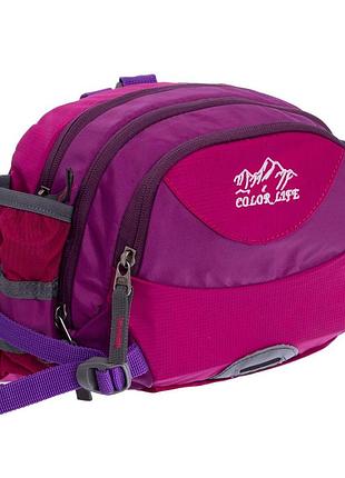 Малинова велосумка трансформер на пояс color life waist bag 5 л сумка на пояс бананка велосипедна, туристична