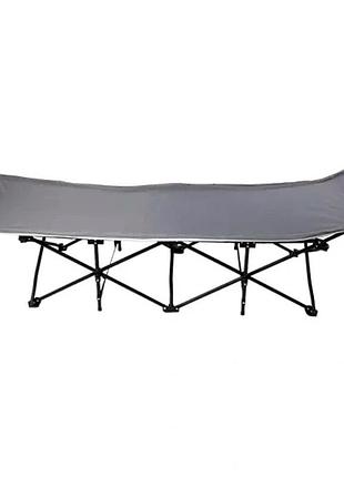 Кровать раскладная туристическая 185x60x50 см максимальная нагрузка 150 кг стальной каркас серый sj-0033g