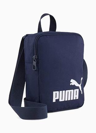 Сумка через плече чоловіча puma phase. темно синя барсетка через плече. сумка месенджер пума (091173-02)