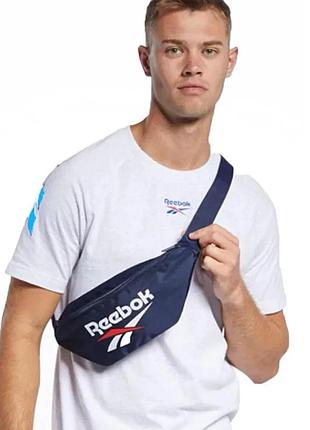 Поясна сумка бананка reebok classic. спортивна сумка на пояс рібок. чоловіча, жіноча нагрудна сумка