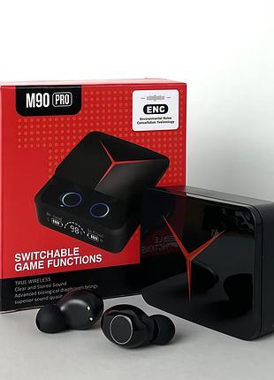 Бездротові навушники m90 pro series, gaming earbuds, smart case (чорний)