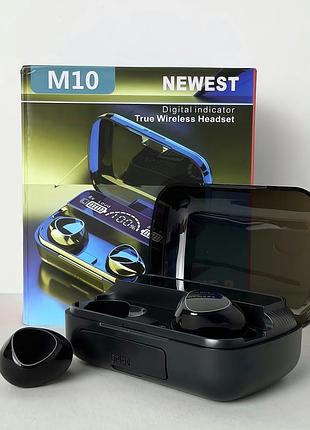 Беспроводные наушники m10 series, digital indicator, smart case (черный)