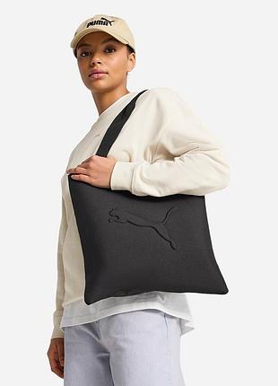 Шопер puma buzz shopper. тканинна сумка для продуктів. брендова пляжна сумка. чорна спортивна сумка пума
