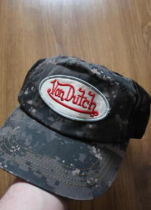 Унісекс кепка бейсболка камуфляж піксель camo foam trucker cap  von dutch
