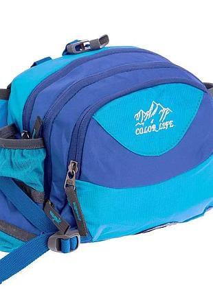 Блакитна велосумка трансформер на пояс color life waist bag 5 л сумка на пояс бананка велосипедна, туристична