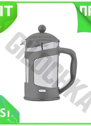 Ve френч-пресс maestro 1000мл пластиковый new version серый для приготовления кофе и чая кофе-пресс n6w_ver