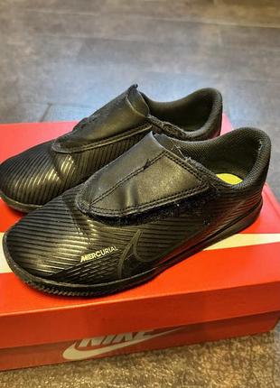 Футзалки футбольні дитячі nike (оригінал), чорні, на липучці, розмір 30 (us 12,5 c)