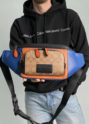 Бананка coach track belt bag in colorblock