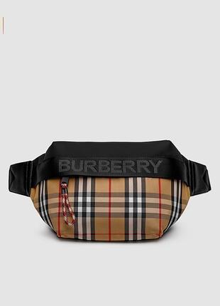 Бананка burberry men's sonny archive beige belt bag