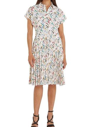 Tommy hilfiger amd pleated женский летний монограммный платье с узором