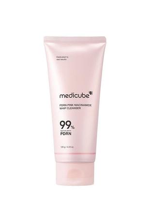Очищувальна пінка з полінуклеотидами та ніацинамідом medicube pdrn pink niacinamide whip cleanser, 120 мл