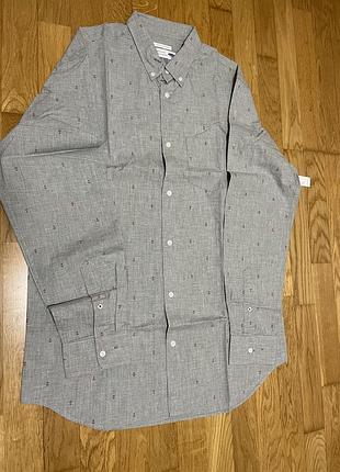 Сіра сорочка old navy розмір л tall (на високий зріст), 100 бавовна
