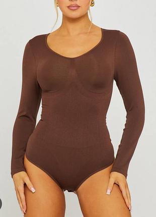 Шоколадное боди с утяжкой fit shape