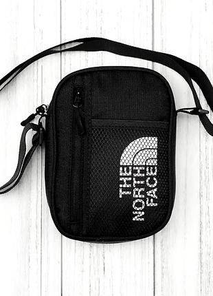 Чорна сумка the north face через плече компактна барсетка