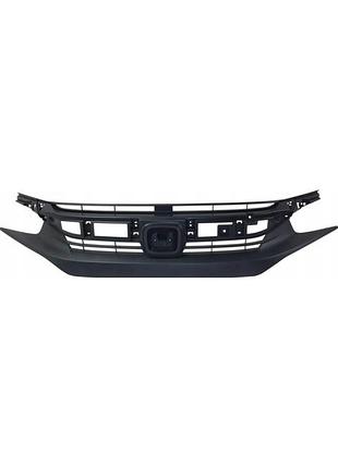 Решетка радиатора honda civic 10 sd/coupe 2016-2018, черная, с хромированным молдингом, avtm, 183034989
