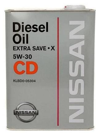 Моторное масло diesel extra save-x 5w-30 cd, 4л nissan klbd005304
