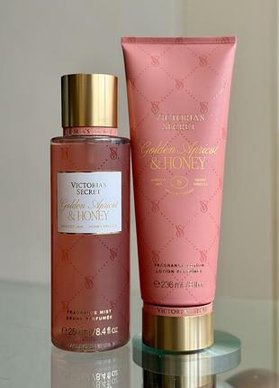 Набір спрей / міст та лосьйон victoria's secret golden apricot & honey