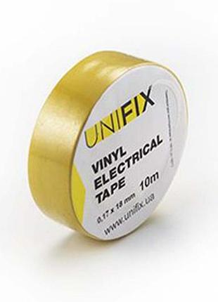 Лента изоляционная unifix - 18 x 0,17 мм x 20 м желтая (в упаковке - 10 шт.) 🔥