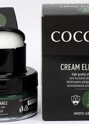 Крем для обуви с губкой coccine elegance, 50 мл – восстановление цвета и защита гладкой кожи темно-зеленый