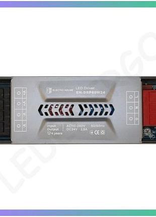 Led драйвер 60 вт 24 в ip20 pro для світлодіодного освітлення 4 роки гарантії