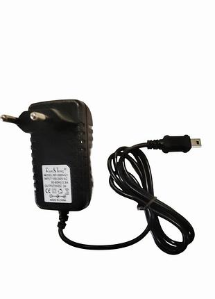 Зарядка mini usb v3 от сети 220в, 5v 3a, кабель 1 м, чёрная