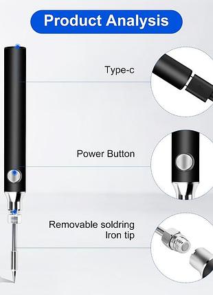 Паяльник від usb без акумулятора міні 5v 2а - 8w 330-450°c 7