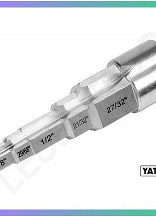 Ключ ступеневий yato для гвинтових з'єднань cr-v 3/8 29/68 1/2 21/32 27/32 для монтажу вентилів опалення