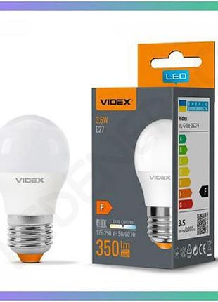 Led лампа videx g45e 3,5w e27 4100k біле світло енергоефективне освітлення для дому