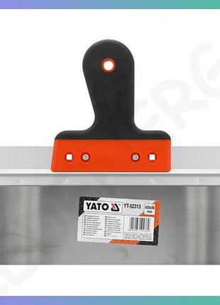 Шпатель фасадный yato 450х90мм из нержавеющей стали двухкомпонентная ручка для штукатурки и окрашивания