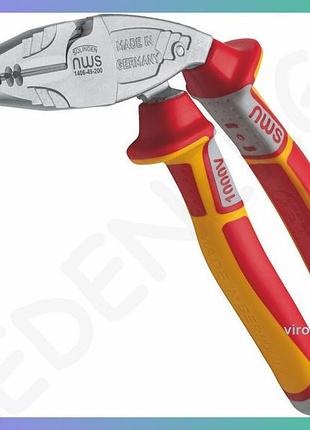 Плоскогубцы комбинированные nws ergo multi vde до 1000 в изогнутые 45° l 200 мм изолированные ручки для электриков