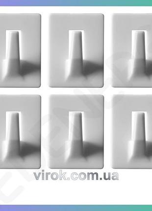 Самоклеючі настінні гачки vorel набір 6 шт органайзер для дому зручні гачки для зберігання