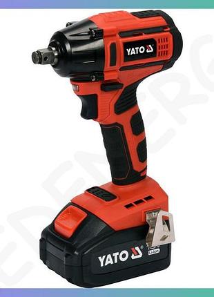 Гайковерт ударний акумуляторний yato 1/2" 250нм li-ion 18в 3агод для ремонту автомобілів кейс