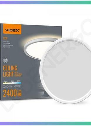 Led світильник з декоративною підсвіткою videx dl5r 22w 3000k-4000k-5000k білий для загального освітлення приміщень