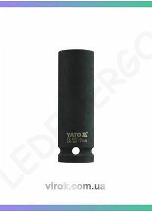 Головка торцевая ударная yato 1/2 17 мм удлиненная шестигранная 78 мм для механических работ