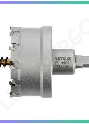 Свердло коронка по металу yato ø60 x 103 мм 6-гран. хвост 3/8 для різання сталі