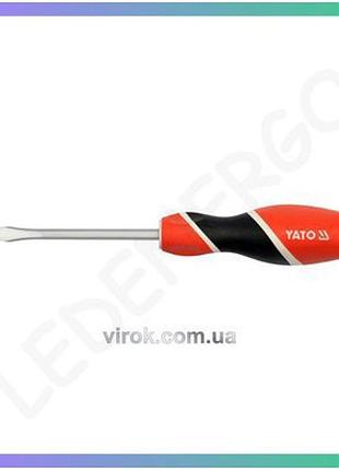 Отвертка плоская ударная yato sl8 200 мм шлицевая для ремонта и монтажа инструмент для работы